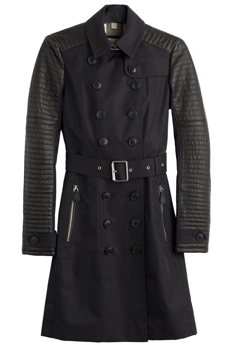 burberry trench coat with leather sleeves|Burberry trench coat leather sleeves.